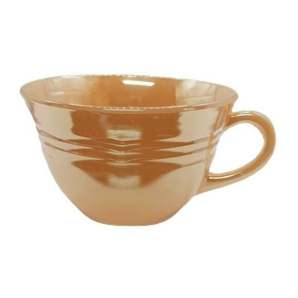 Vintage Fire King Peach Luster C Handle Coffee Tea Cup Mug Oven Ware MCM Retro - Picture 1 of 12